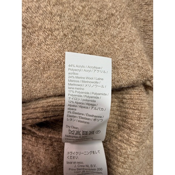 J. Crew Knit Cardigan Cocoon Sweater Blazer Tan Women S MerinoWool Winter Jacket - Picture 6 of 15